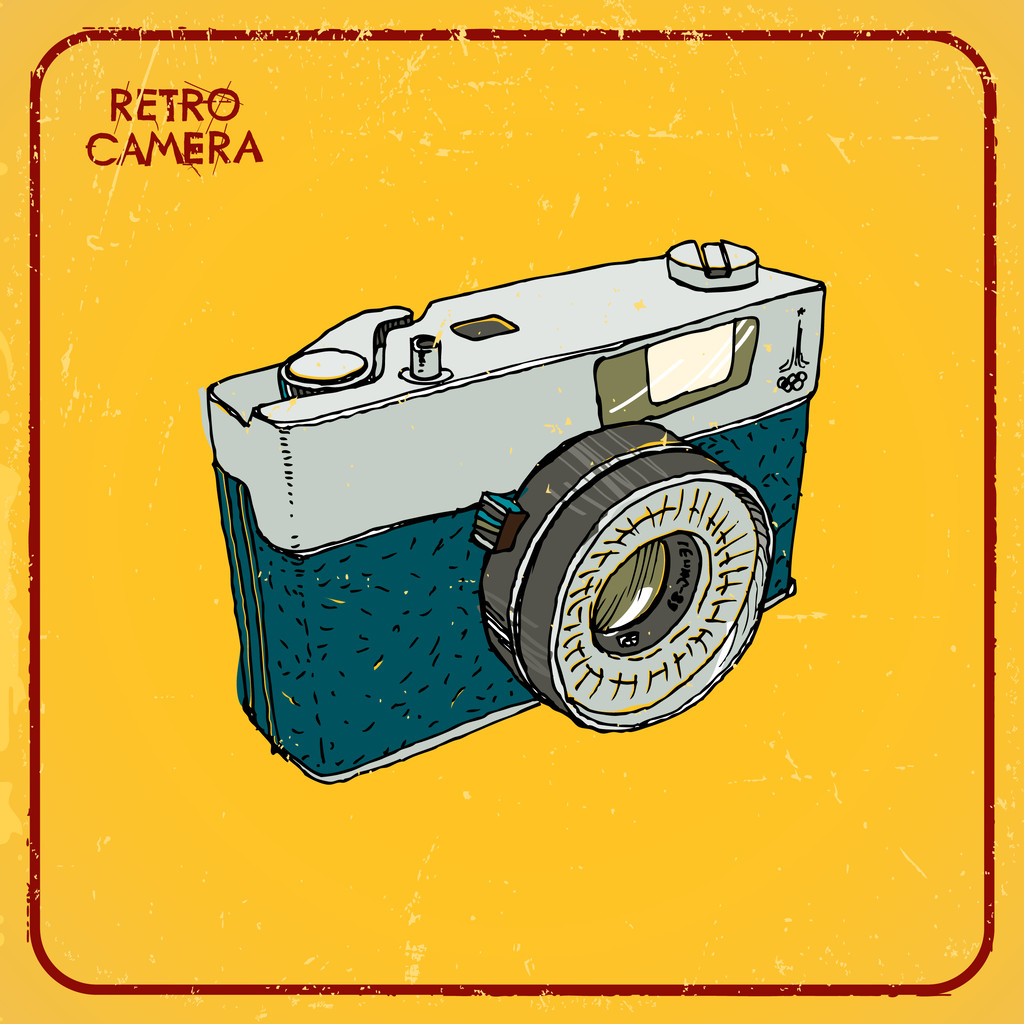 Vintage kamera - Vektor, kép