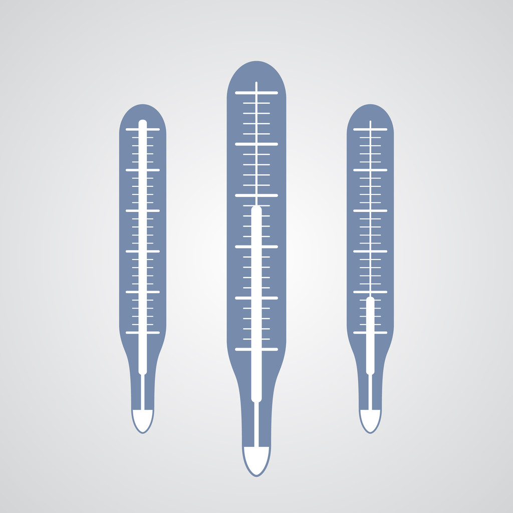 Vector flat thermometer - Vector, Image