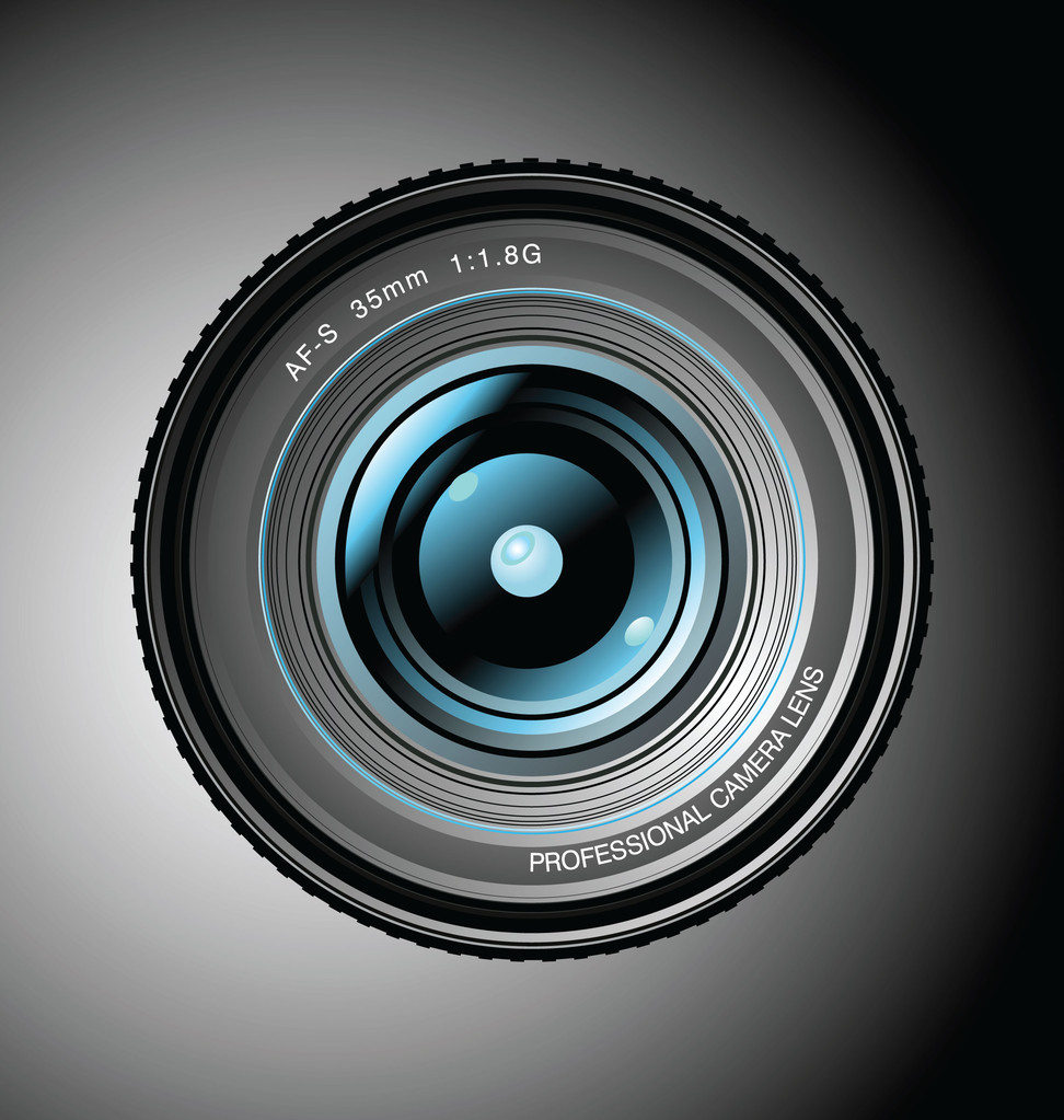 επαγγελματική φωτογραφική μηχανή φακού - Διάνυσμα, εικόνα