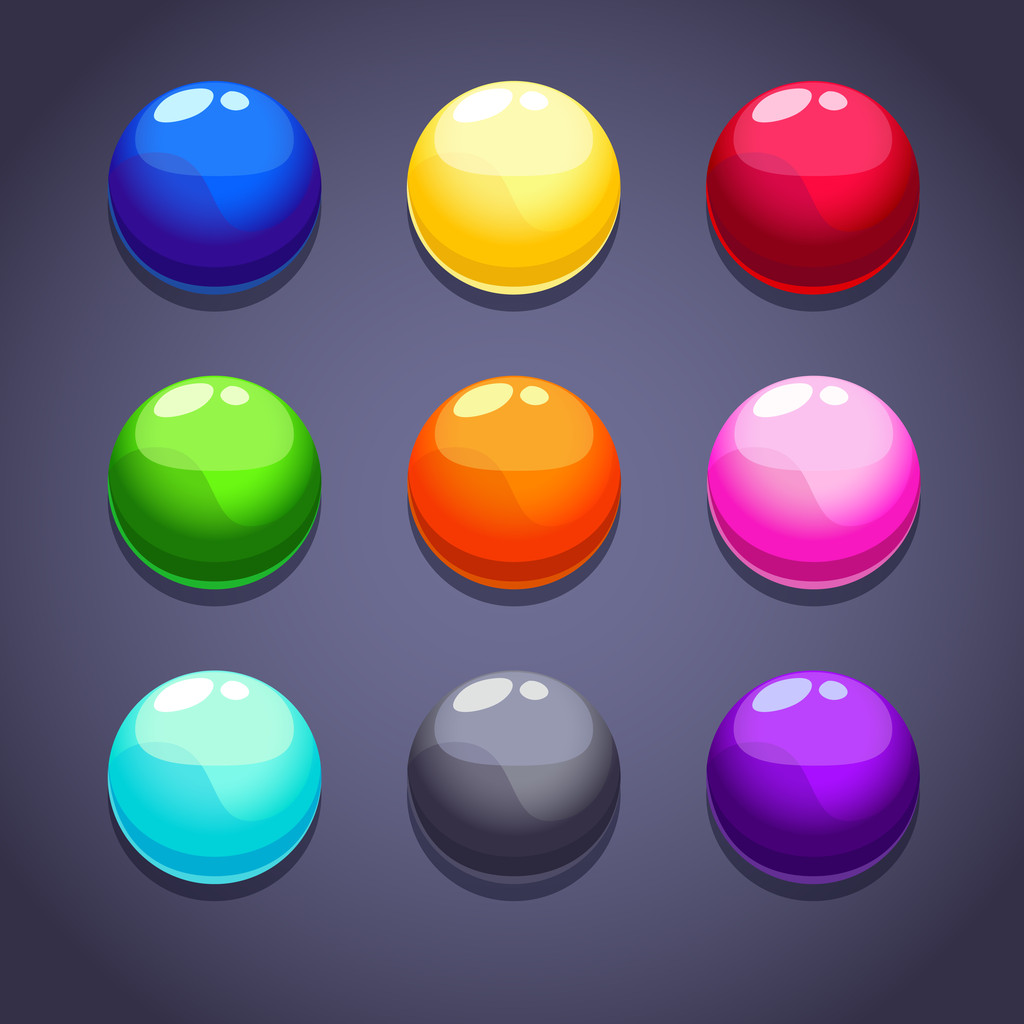 Color bubbles, balls set - Vector, Image