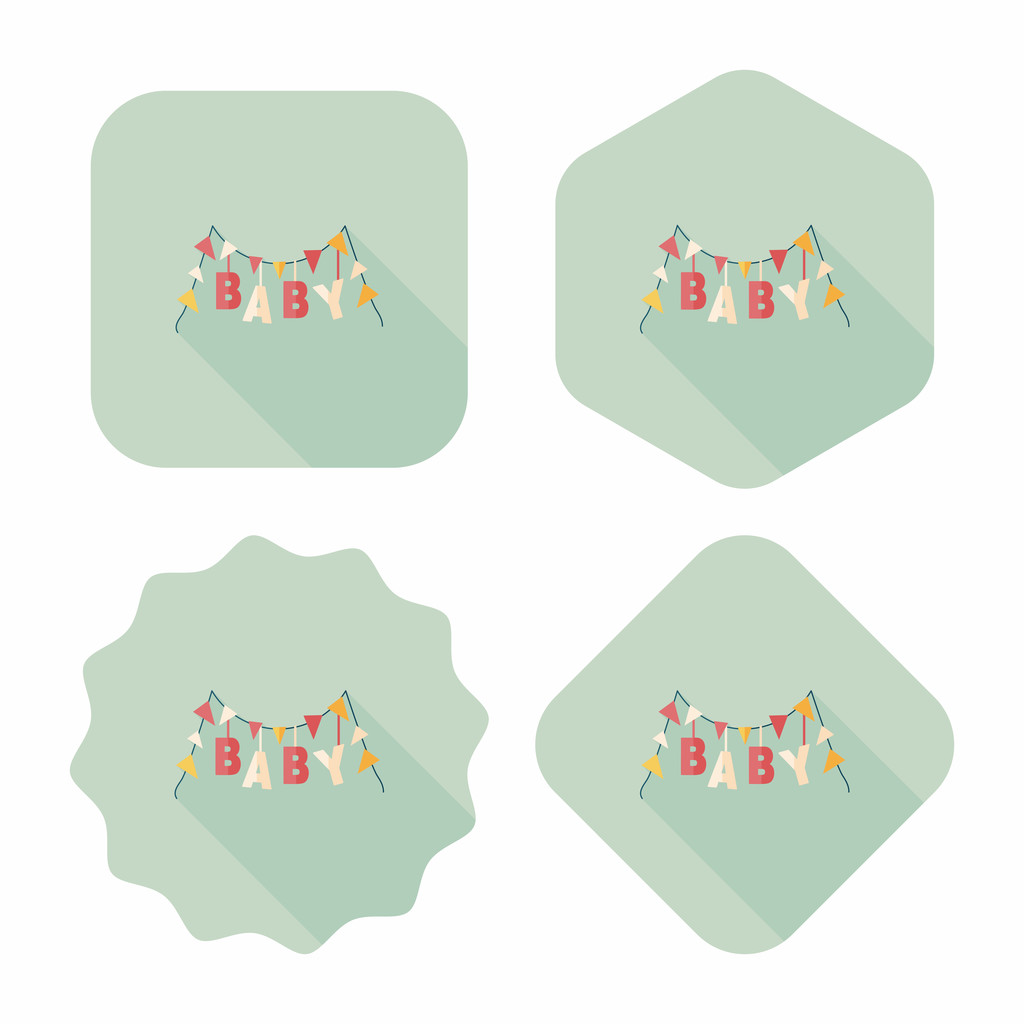 baby partij platte pictogram met lange schaduw, eps 10 - Vector, afbeelding
