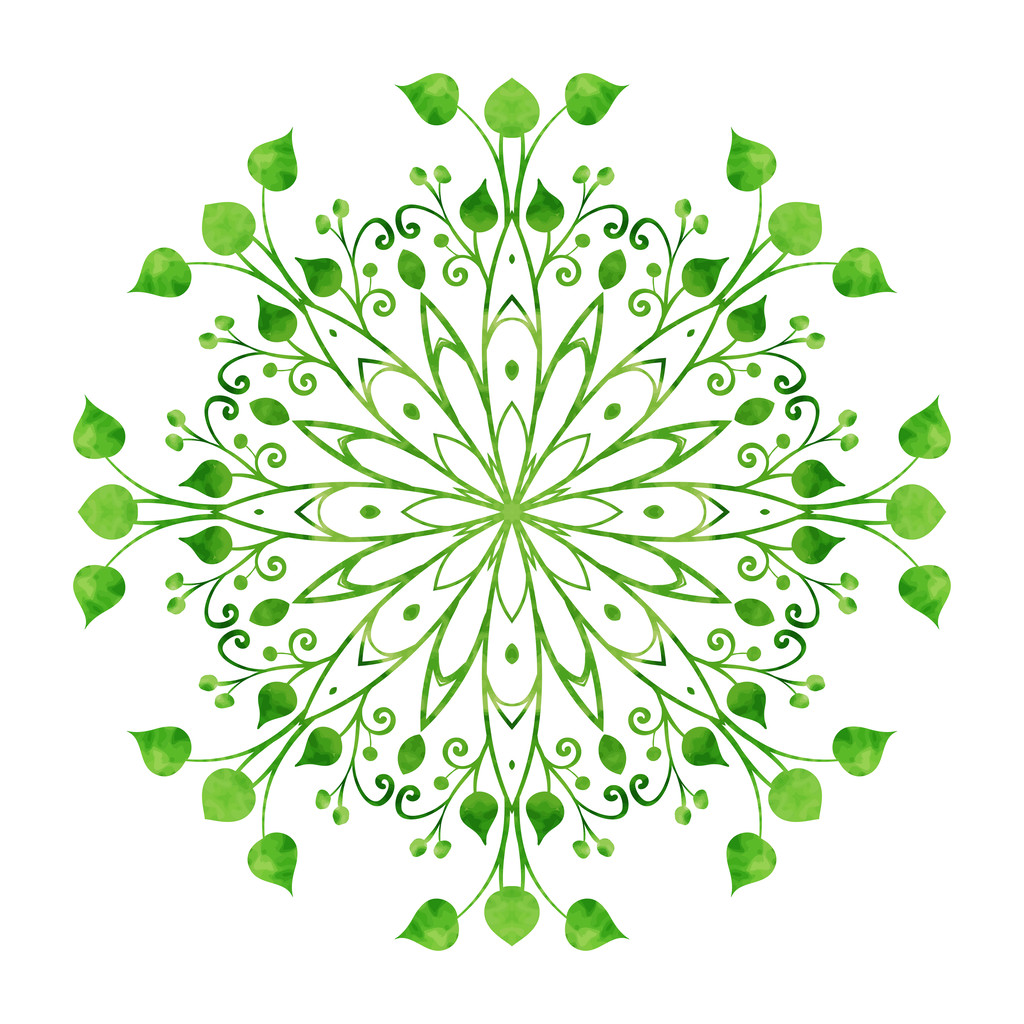 ornamental green round lace - Vector, Image