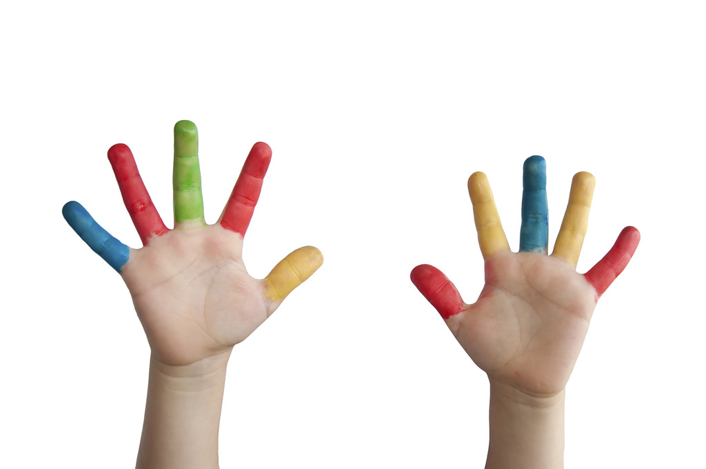 Crianças mãos coloridas
. - Foto, Imagem