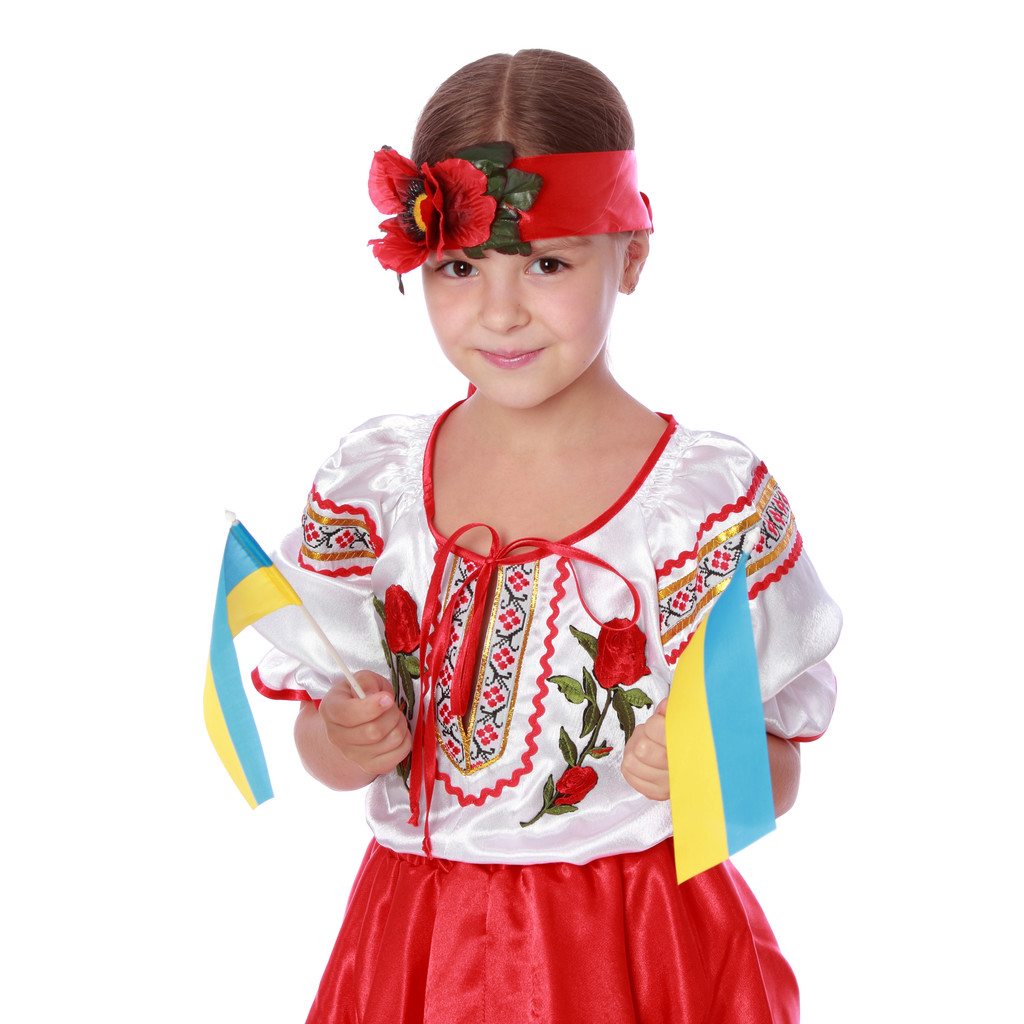 Fille ukrainienne avec le drapeau
 - Photo, image