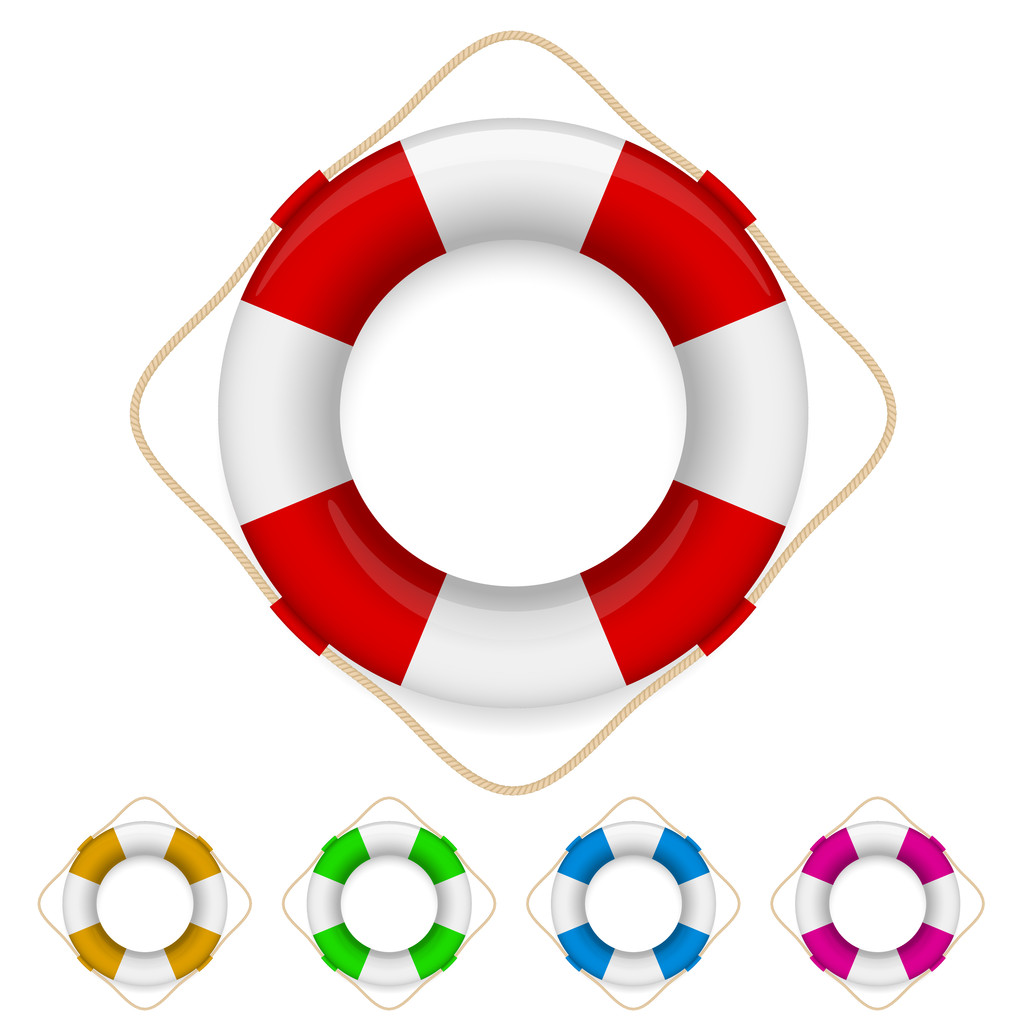 Set of life buoys - Vector, Image