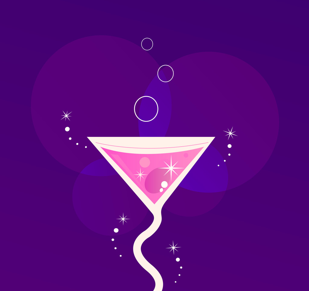 Свежий коктейльный бокал для вечеринки с мартини (вектор
 ) - Вектор,изображение