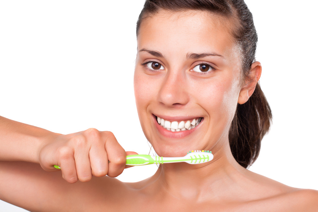 Menina escovando os dentes - Foto, Imagem