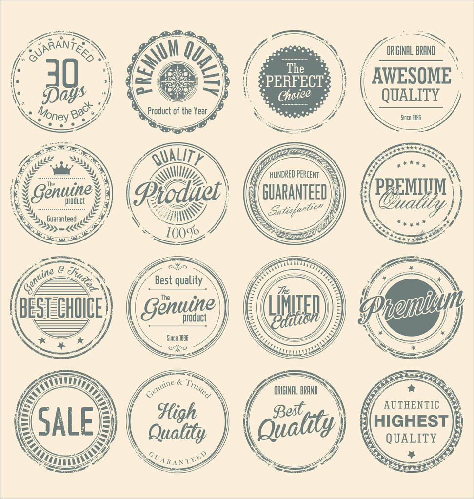 Set de sellos circulares vintage
 - Vector, imagen