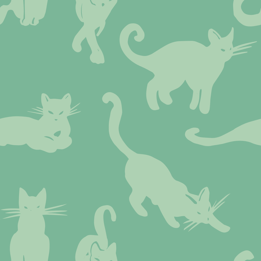 bezproblemowy wzór z kotami - Wektor, obraz
