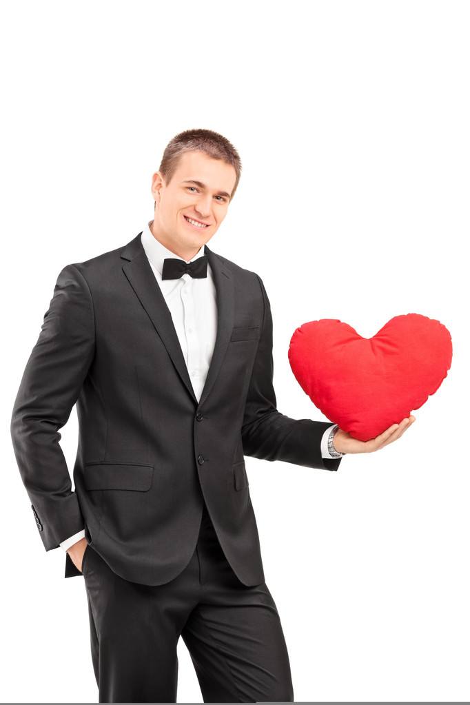 Kalp şeklinde yastık adam - Fotoğraf, Görsel