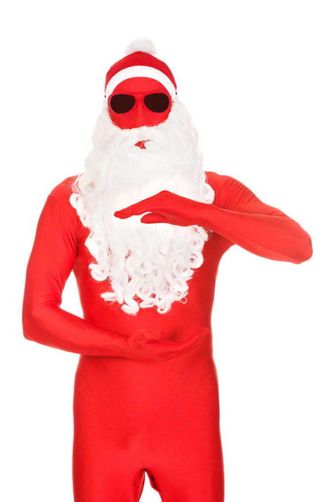 Санта в одяг із латексу проведення copyspace - Фото, зображення