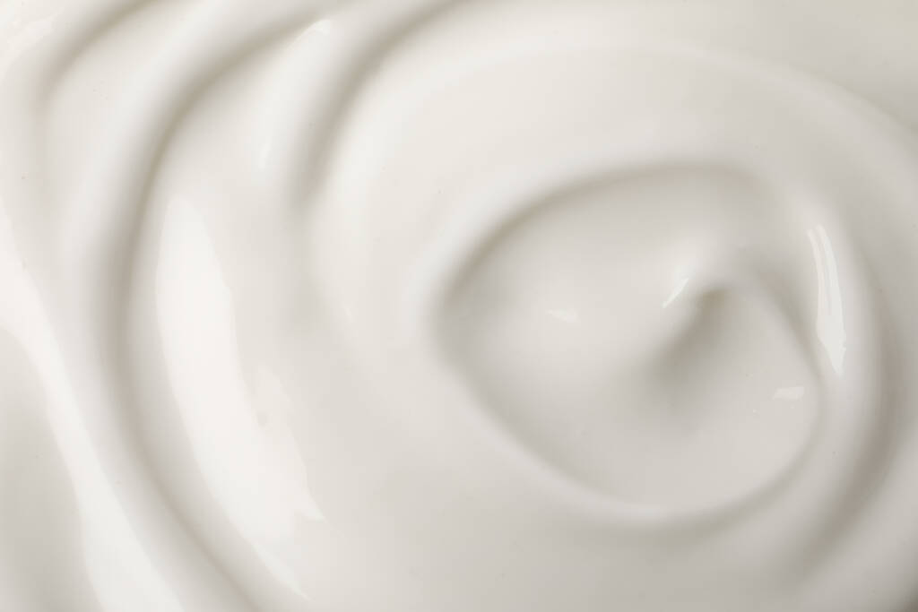 Delicious organic yogurt as background, top view - Foto, imagen