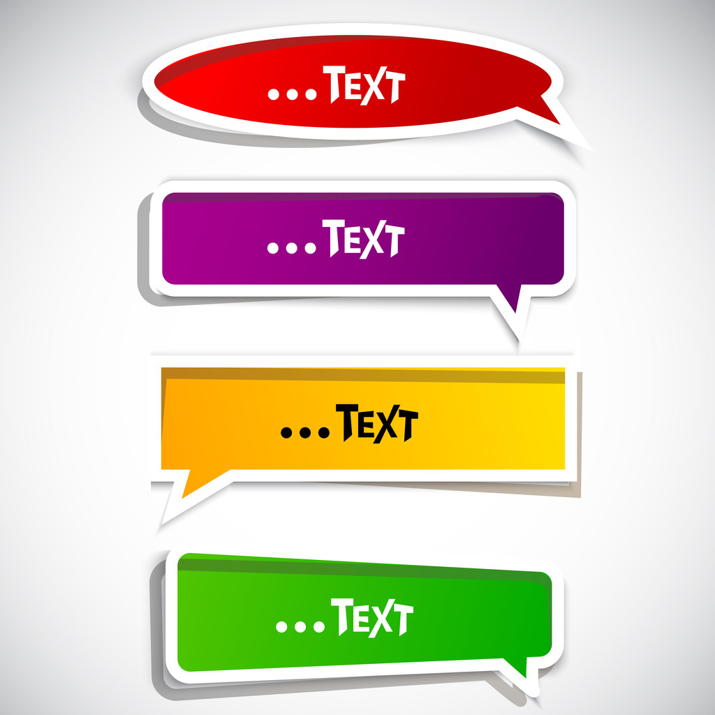 Burbuja de papel colorido para el habla
 - Vector, Imagen