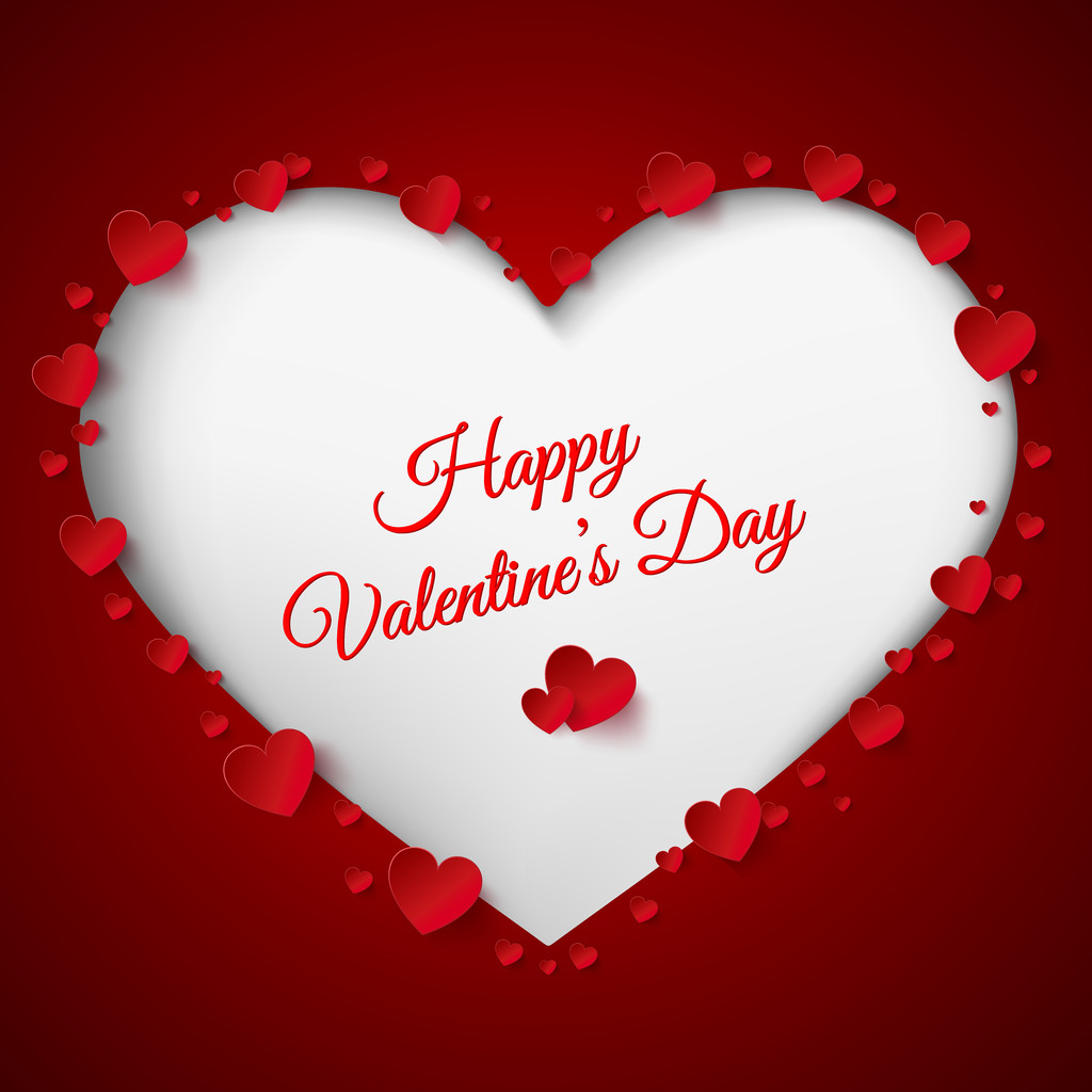 Valentine's Day on red background - Vector, Image