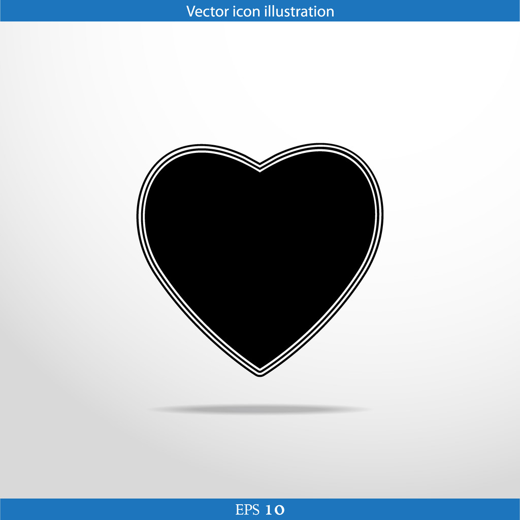 Vector heart web flat icon - Vector, Image