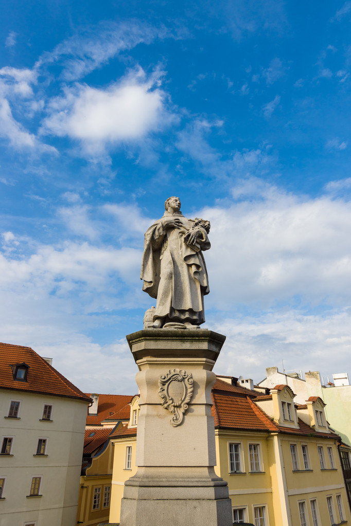 Sculpture of Philip Benizi de Damiani (St. Philip Benitius) on the Charles Bridge in Prague. Czech Republic. - Photo, Image