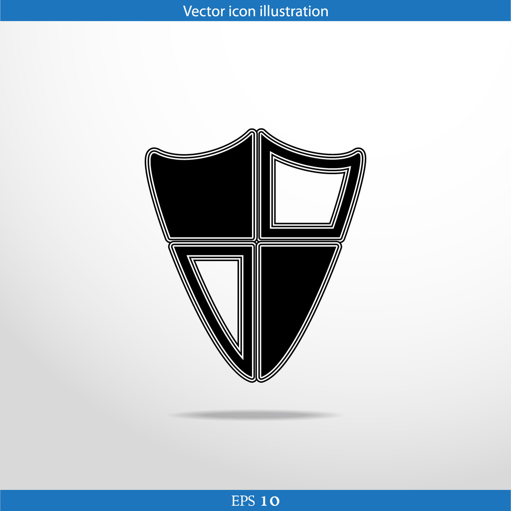 Vector escudo web ícone plana
 - Vetor, Imagem
