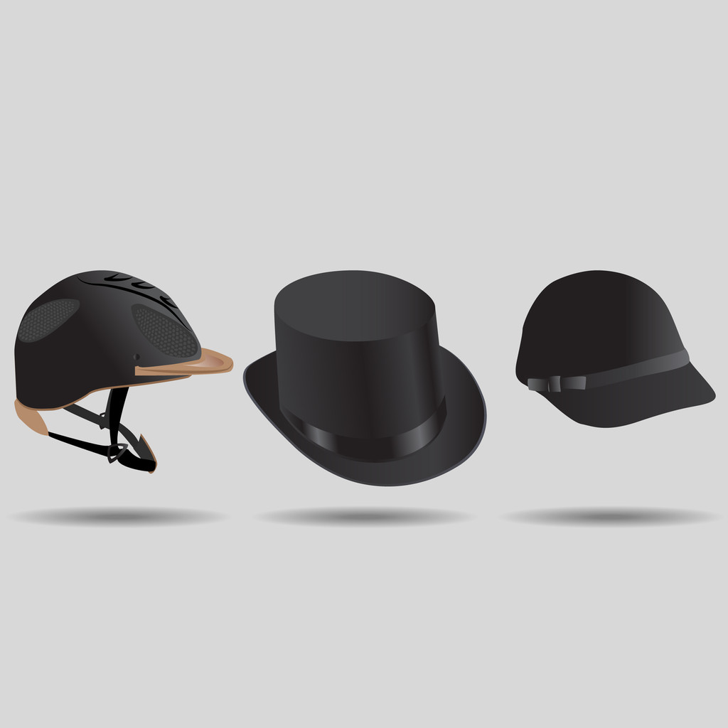 Verschiedene Hüte für Reiter - Vektor, Bild