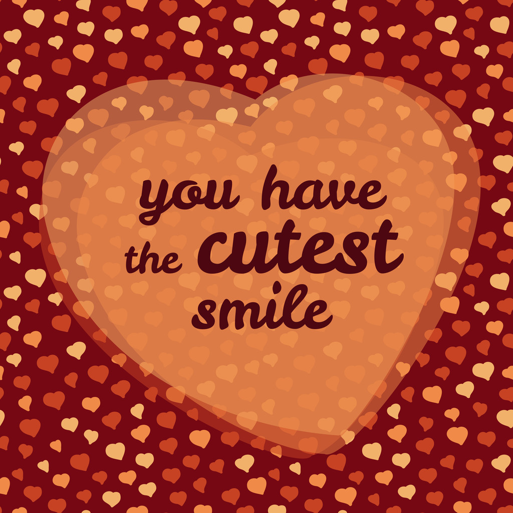 "у тебя самая милая улыбка" векторная иллюстрация. Поздравление с Днем Святого Валентина
 - Вектор,изображение