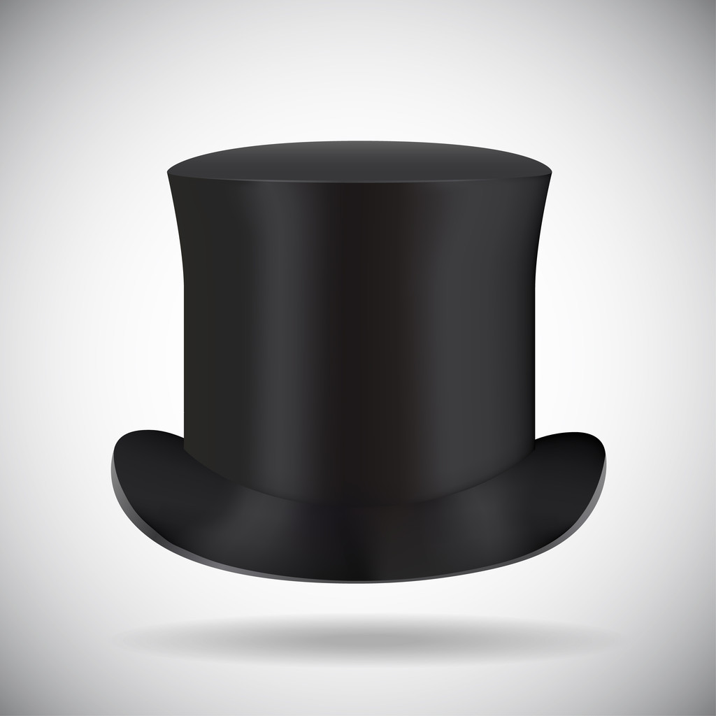 Black top hat - Vector, Image