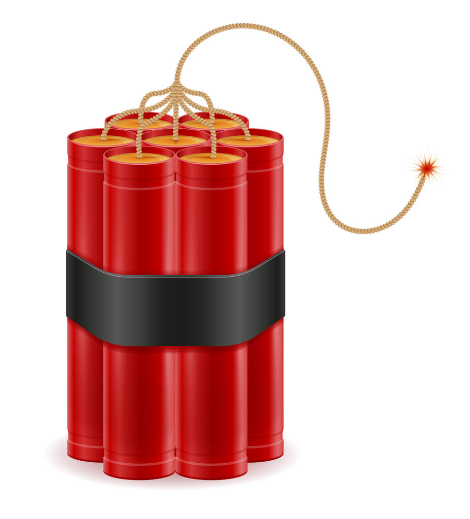 dynamite rouge bâton avec bickford fusible illustration vectorielle isolé sur fond blanc
 - Vecteur, image
