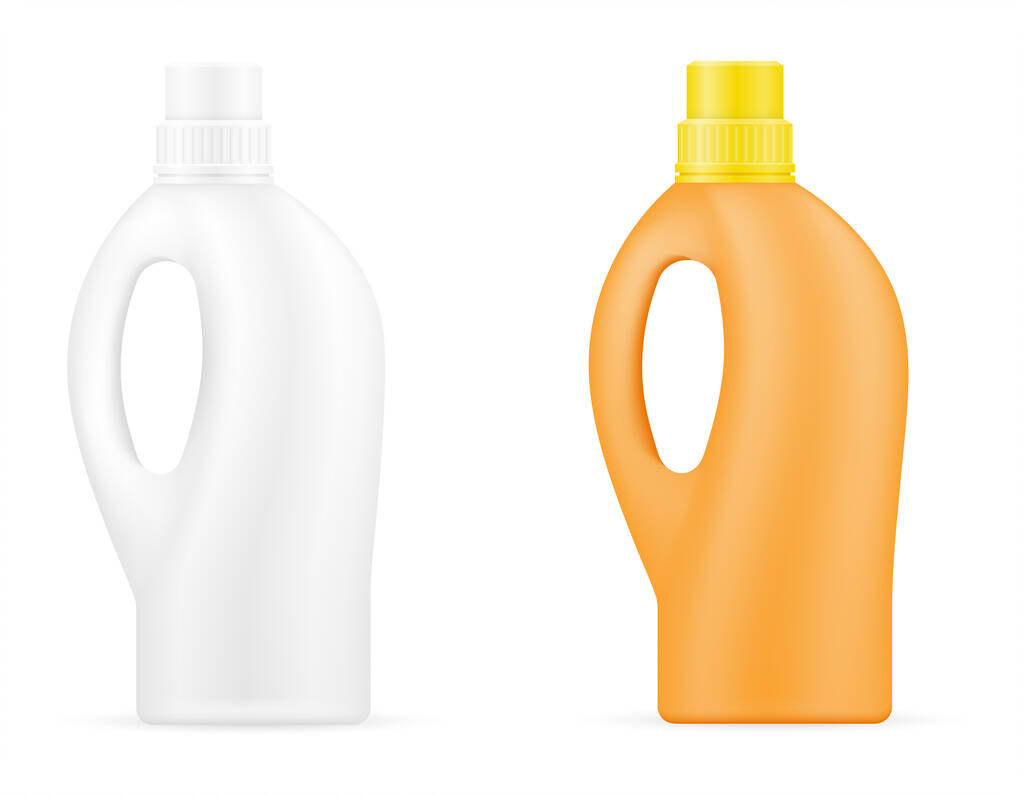 huishoudelijke schoonmaakmiddelen in een plastic fles lege sjabloon lege voorraad vector illustratie geïsoleerd op witte achtergrond - Vector, afbeelding