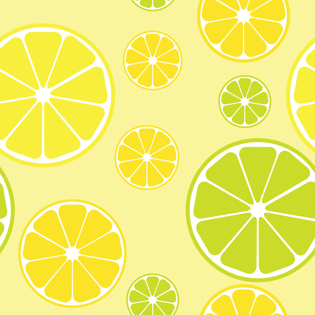Patrón sin costura vectorial con fondo amarillo limones
 - Vector, Imagen