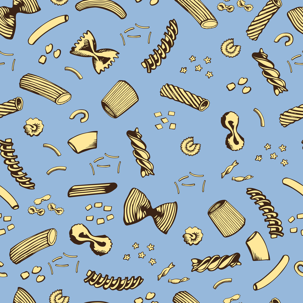 patroon met verschillende pasta - Vector, afbeelding