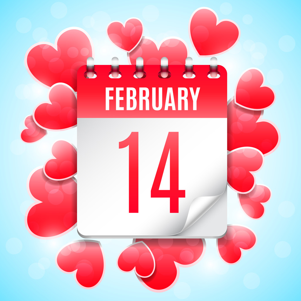 バレンタインの日の日付の概念 - ベクター画像