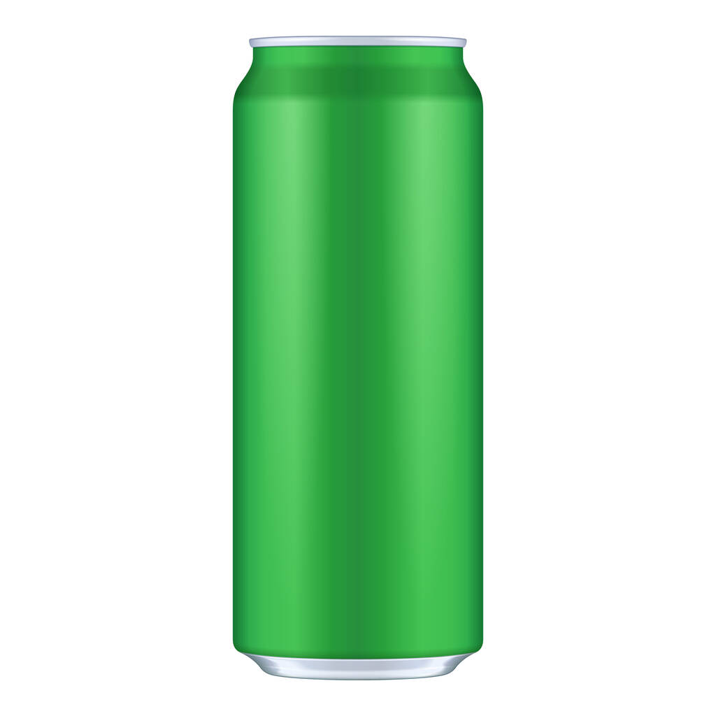 Mockup Green Metal Hliníková nápojová plechovka 500 ml. Šablona Mockup připravena pro váš design. Izolované na bílém pozadí. Balení produktu. Vektor EPS10 - Vektor, obrázek