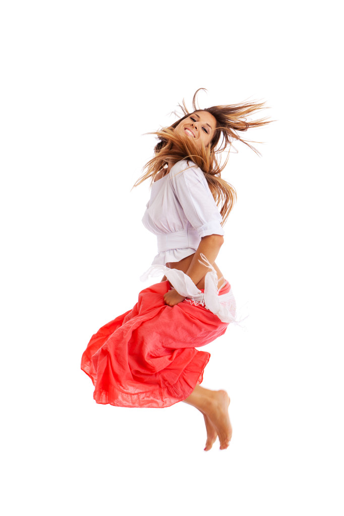 Mujer joven saltando - Foto, Imagen