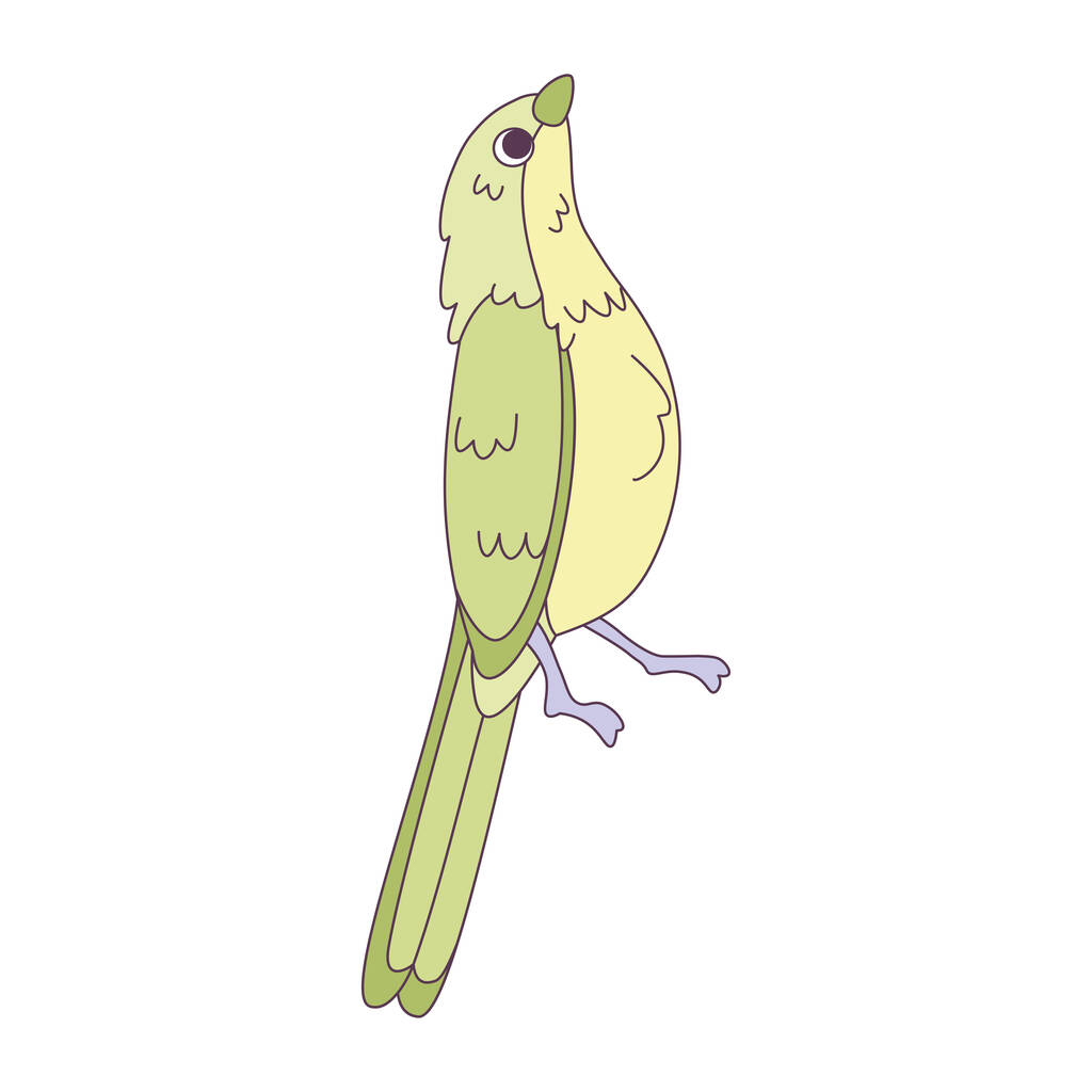 Μεμονωμένο χαριτωμένο εικονίδιο πουλί απεικόνιση διάνυσμα ζώων - Διάνυσμα, εικόνα