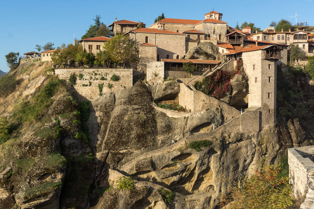 Vue panoramique imprenable sur les monastères des Météores, Thessalie, Grèce - Photo, image