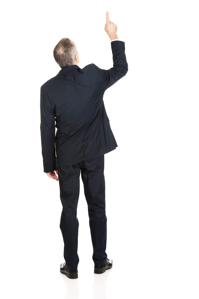Businessman pointing upwards - Photo, Image