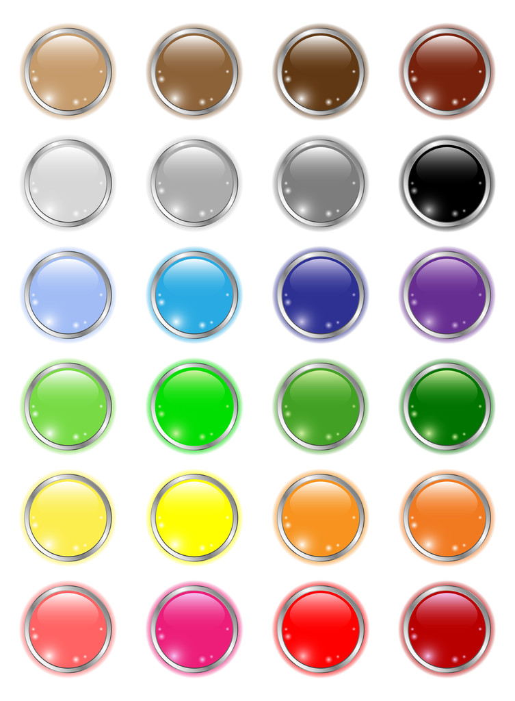 Glossy circle buttons - Vector, Image