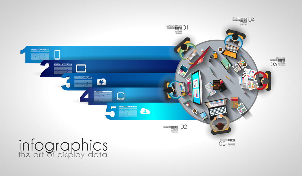 Infographic teamwork and brainstorming - Vector, Image