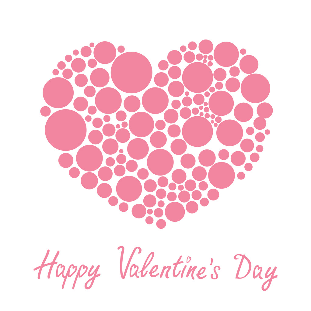 Corazón rosado hecho de puntos
 - Vector, Imagen