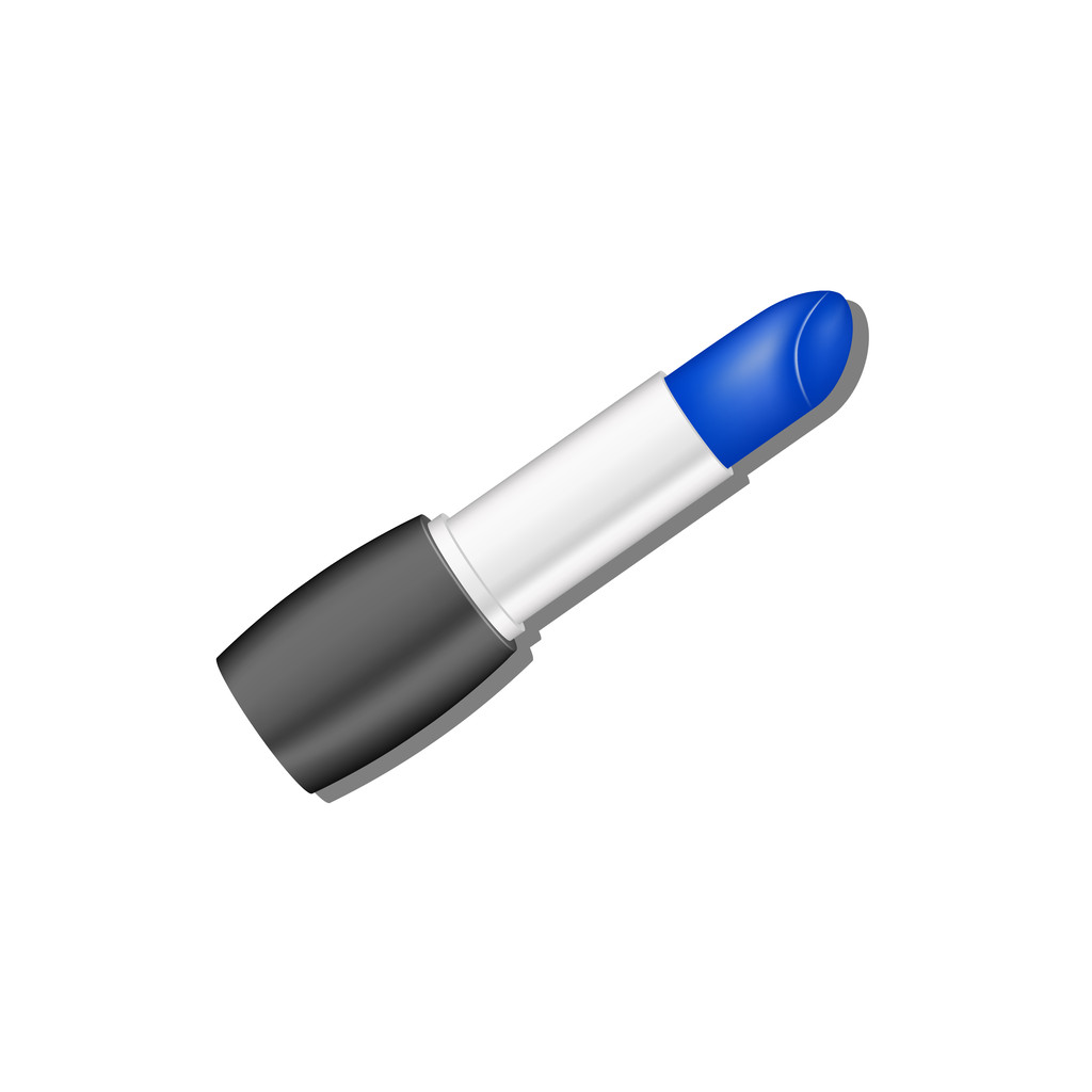 Blauwe lippenstift met schaduw - Vector, afbeelding