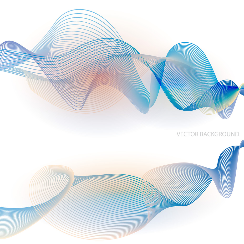 アブストラクトカラー波設計要素 - ベクター画像