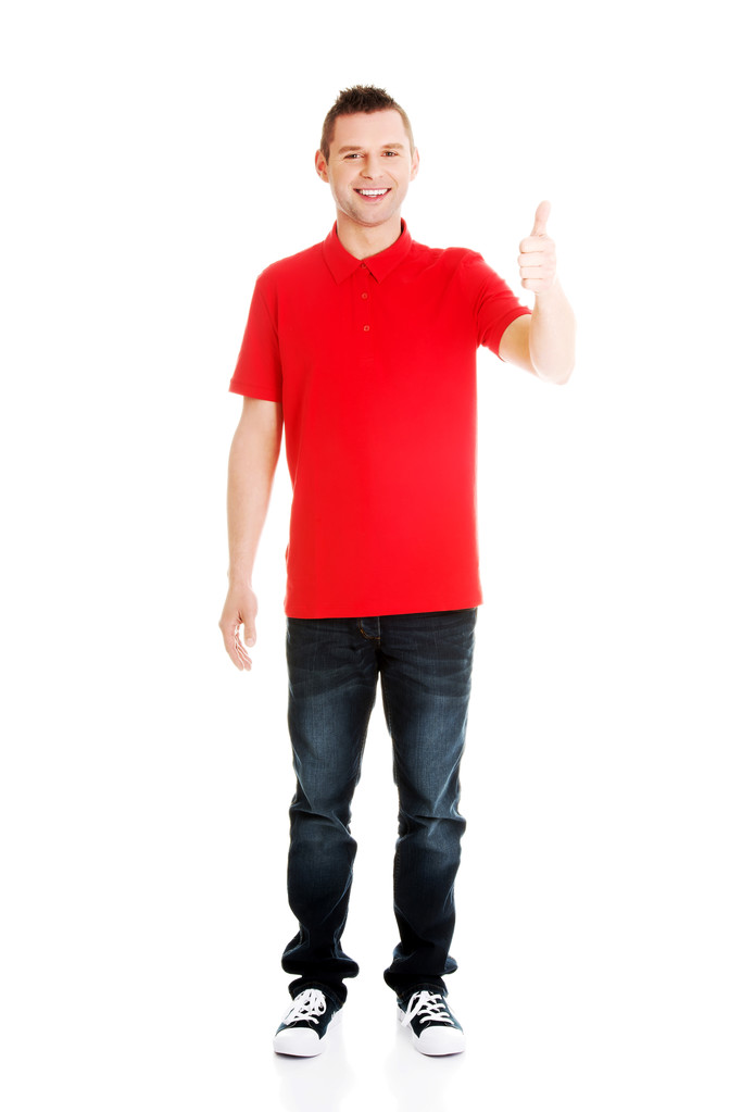 Homme heureux avec ok signe de la main
 - Photo, image