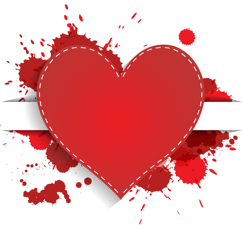 heart with red splashes - Vector, Image