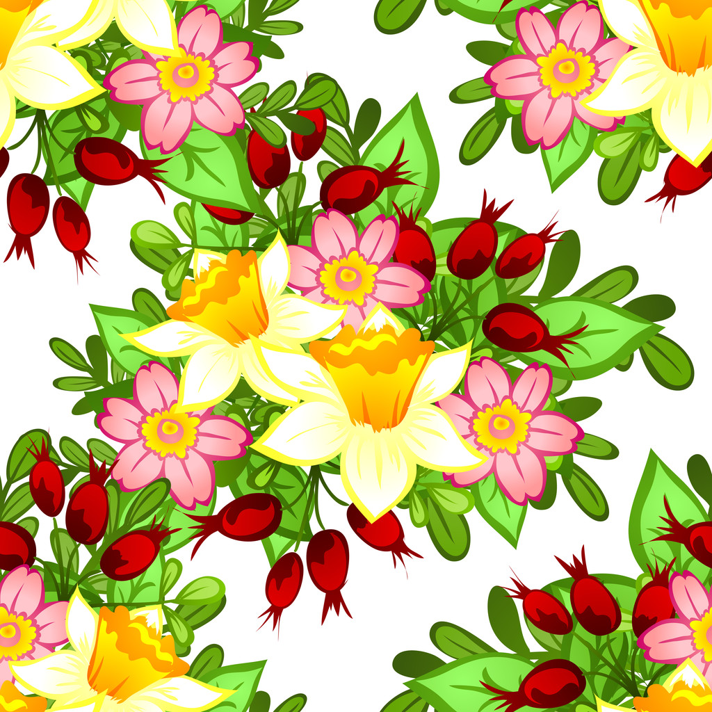 nahtloses Muster mit floralem Hintergrund - Vektor, Bild