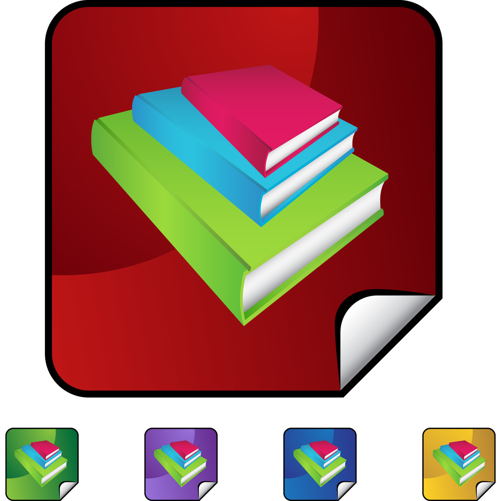 Веб-иконка Book Stack
 - Вектор,изображение