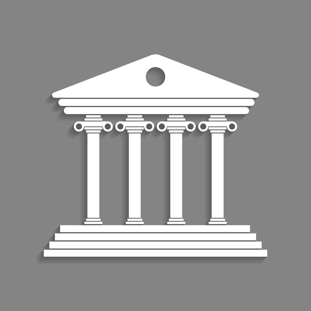 witte Griekse colonnade geïsoleerd op donker grijze achtergrond - Vector, afbeelding