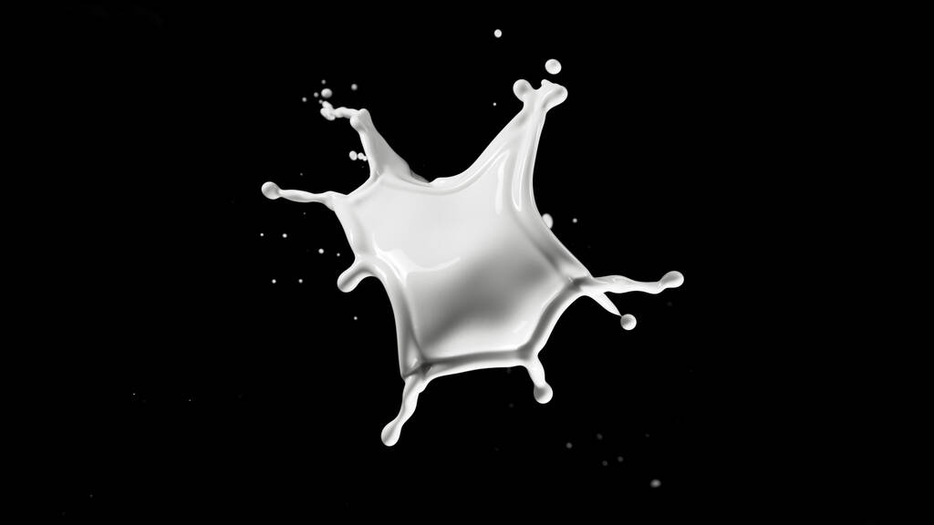 Στρογγυλή βουτιά γάλακτος απομονωμένη σε μαύρο φόντο. Ρεαλιστική βολή κρεμώδους πιτσιλίσματος. - Φωτογραφία, εικόνα
