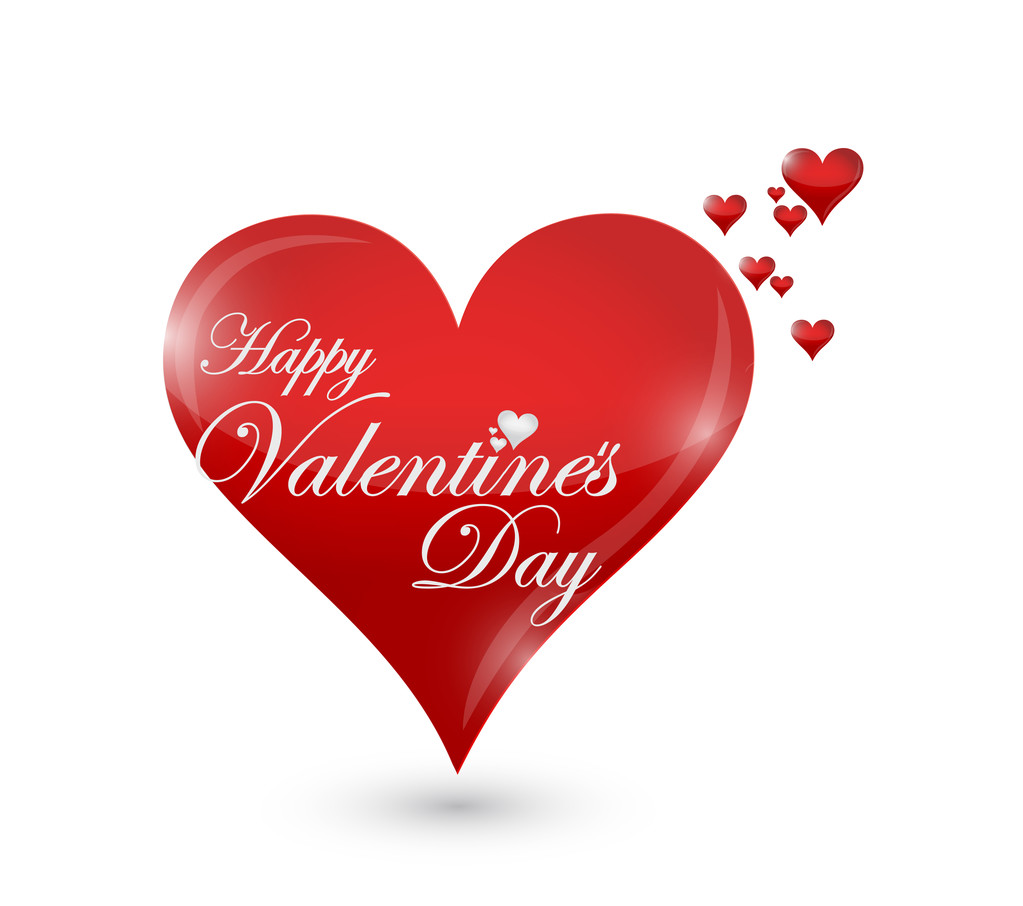 Happy valentines day hart ondertekenen illustratie - Foto, afbeelding