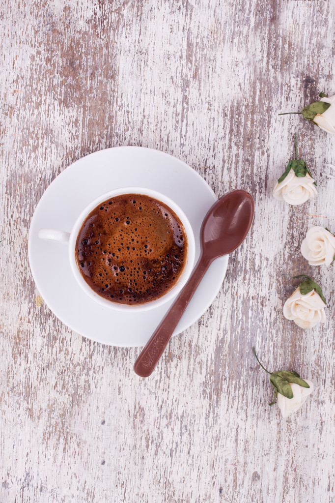 Turkse koffie en lepel - Foto, afbeelding