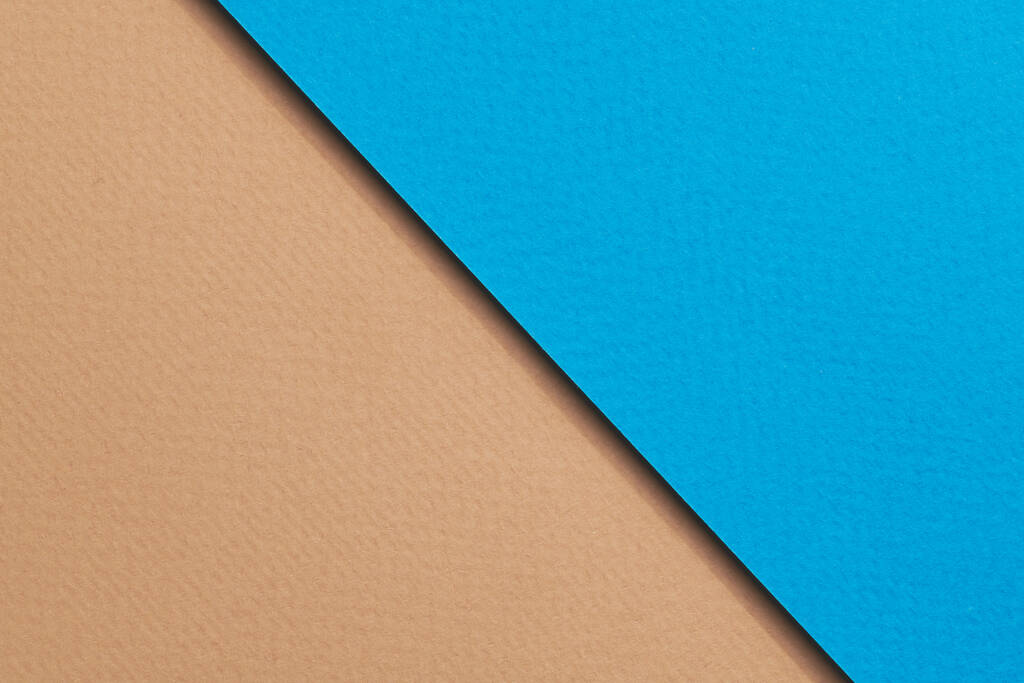 Ruwe kraftpapier achtergrond, papier textuur blauw beige kleuren. Mockup met kopieerruimte voor tekst - Foto, afbeelding