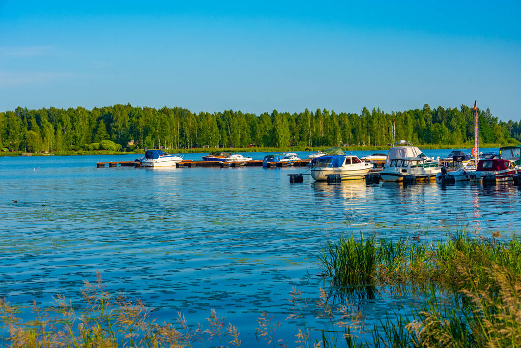 Вид на Hameenlinna marina у Фінляндії. - Фото, зображення