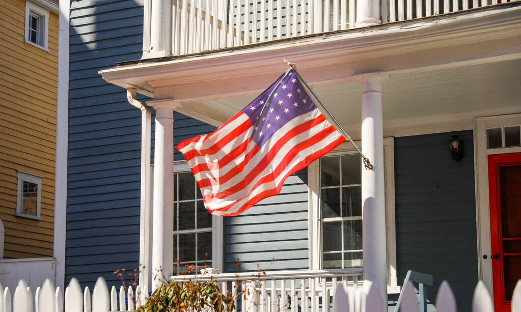 drapeau américain dans la rue - Photo, image